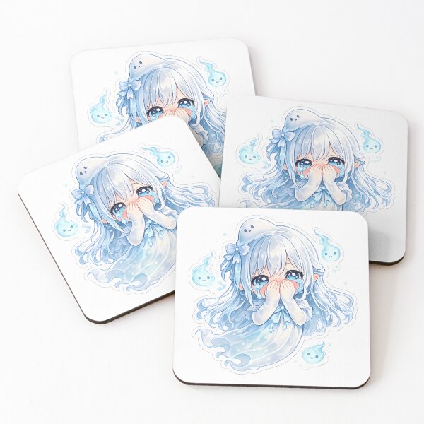 Item preview, Sad Ghost Anime Girl Sticker Cute Crying Kawaii Spirit Emotional Aesthetic designed and sold by Art-Selling.