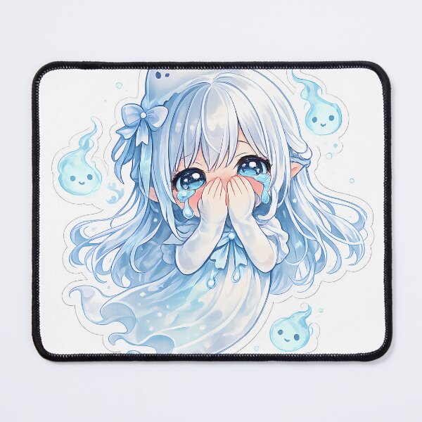 Item preview, Sad Ghost Anime Girl Sticker Cute Crying Kawaii Spirit Emotional Aesthetic designed and sold by Art-Selling.