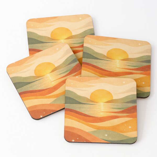 Item preview, Mid-Century Modern Sunset – Boho Starry Desert Landscape Art designed and sold by FatmaElhofy.