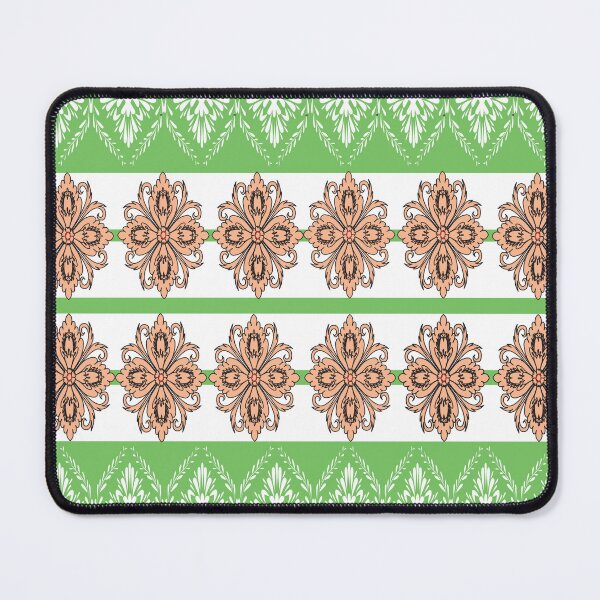 Item preview, Ikat diamond cream and green geometric pattern  designed and sold by AdesignbyG.