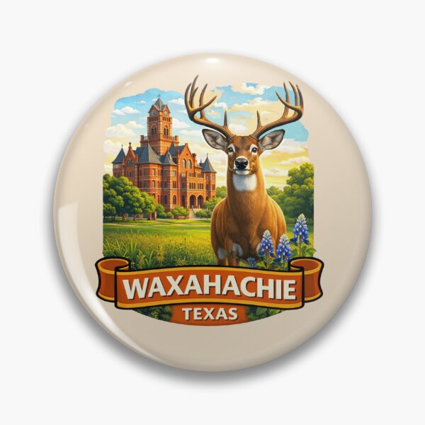 Item preview, Waxahachie, Texas - Whitetail Deer & Historic Courthouse designed and sold by Myra365Art.
