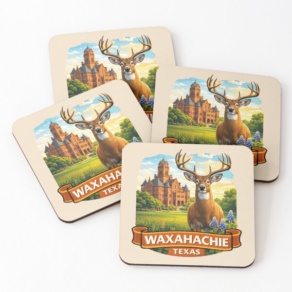 Item preview, Waxahachie, Texas - Whitetail Deer & Historic Courthouse designed and sold by Myra365Art.