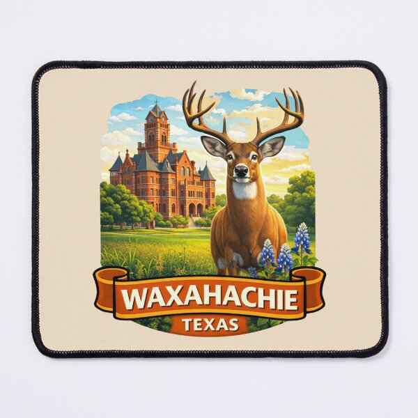 Item preview, Waxahachie, Texas - Whitetail Deer & Historic Courthouse designed and sold by Myra365Art.