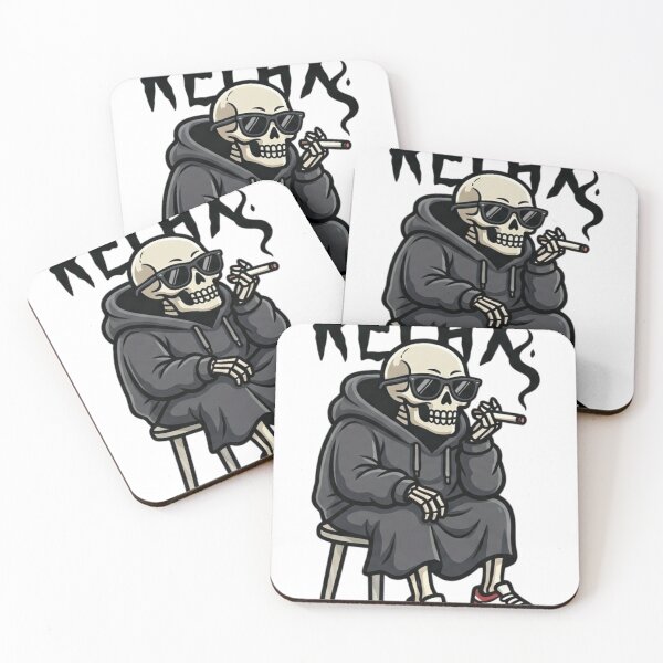 Item preview, Relax Skeleton Smoking Hoodie Streetwear Aesthetic Design designed and sold by Ghost Of Chill.
