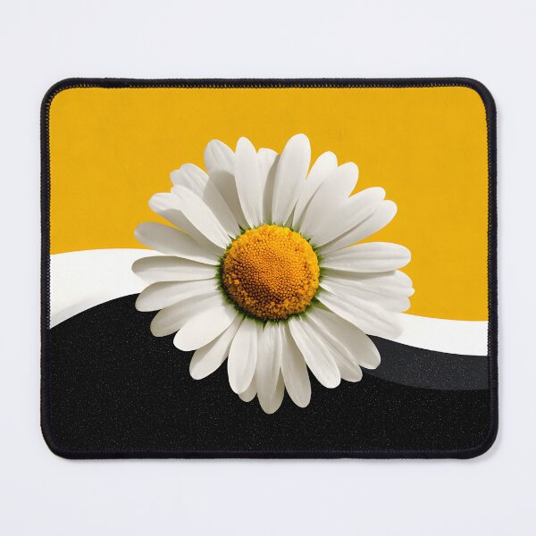 Item preview, Black and Yellow Wavy Daisy Abstract Floral Design designed and sold by daila70.