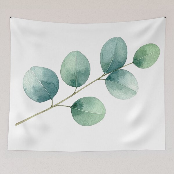 Item preview, Minimal Eucalyptus Leaf Botanical Watercolor Art designed and sold by Rutvain.