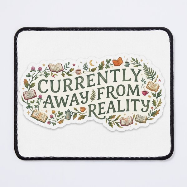 Item preview, Currently Away From Reality | Cozy Bookworm Emblem designed and sold by radhikakgarg14.
