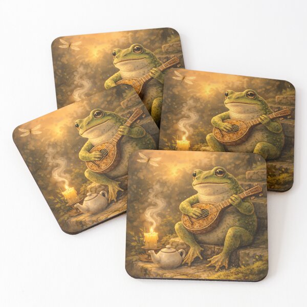 Item preview, Frog’s Porch Guitar - Cottagecore Woodland designed and sold by bapupa.