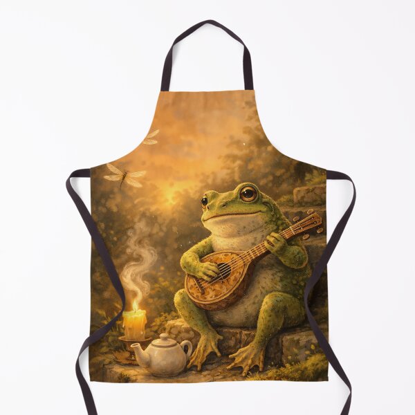 Item preview, Frog’s Porch Guitar - Cottagecore Woodland designed and sold by bapupa.