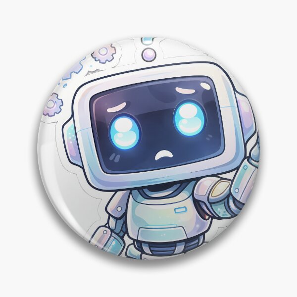 Item preview, Cute Robot Sticker Kawaii AI Bot Confused Chibi Tech Cartoon Aesthetic designed and sold by Art-Selling.