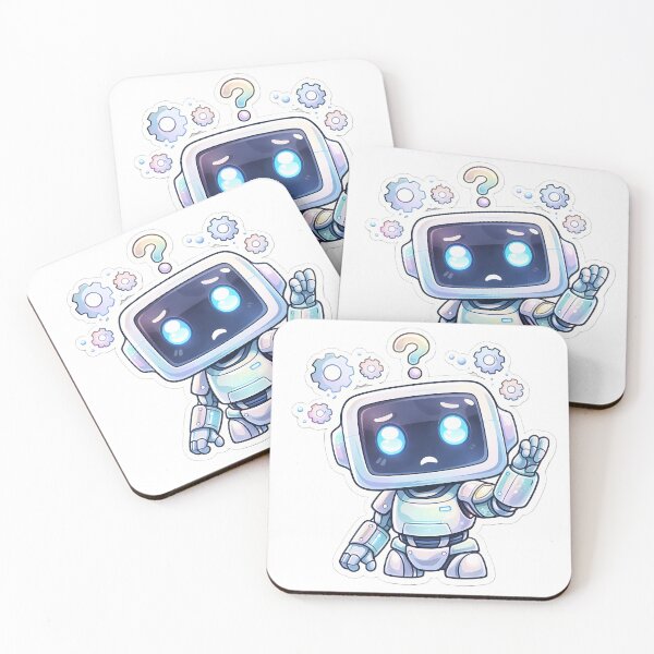 Item preview, Cute Robot Sticker Kawaii AI Bot Confused Chibi Tech Cartoon Aesthetic designed and sold by Art-Selling.