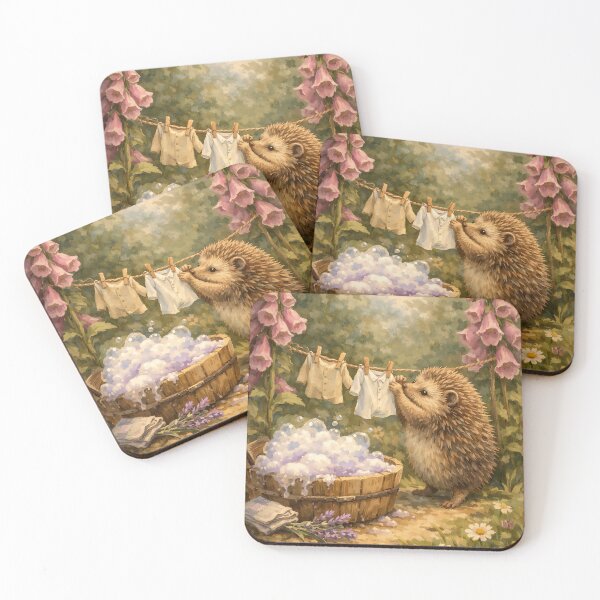 Item preview, Hedgehog’s Laundry Day - Cottagecore Woodland designed and sold by bapupa.