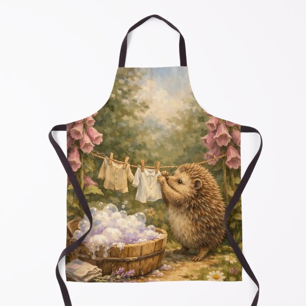 Item preview, Hedgehog’s Laundry Day - Cottagecore Woodland designed and sold by bapupa.