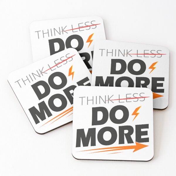 Item preview, Think Less Do More Discipline Quote Minimalist Typography Design designed and sold by Zayn Studio.