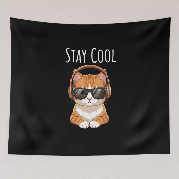 Item preview, Stay cool - chilled cat designed and sold by MusicalmeStudio.