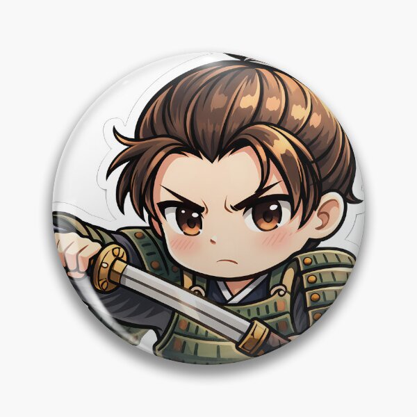 Item preview, Chibi Samurai Sticker Cute Anime Warrior Katana Japanese Kawaii Aesthetic designed and sold by Art-Selling.