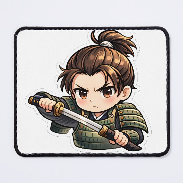 Item preview, Chibi Samurai Sticker Cute Anime Warrior Katana Japanese Kawaii Aesthetic designed and sold by Art-Selling.