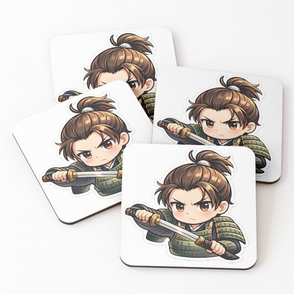Item preview, Chibi Samurai Sticker Cute Anime Warrior Katana Japanese Kawaii Aesthetic designed and sold by Art-Selling.