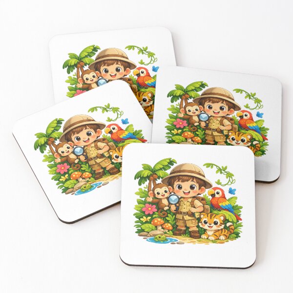 Item preview, Cute Jungle Explorer - Child and Animal Adventure Illustration designed and sold by MKreative Studio.