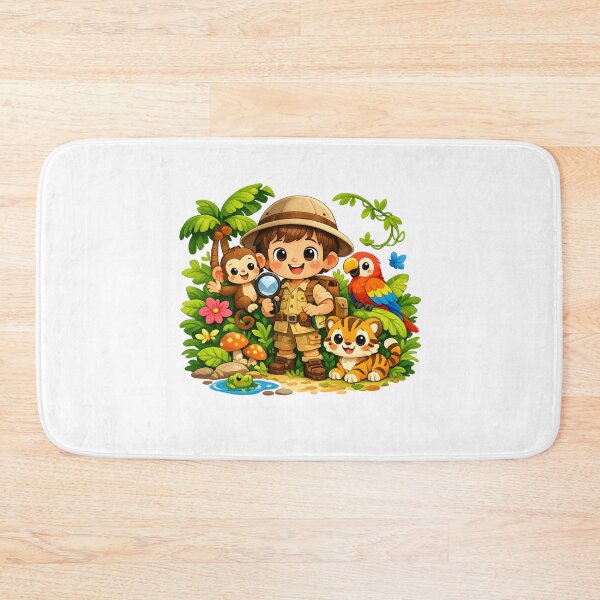 Item preview, Cute Jungle Explorer - Child and Animal Adventure Illustration designed and sold by MKreative Studio.