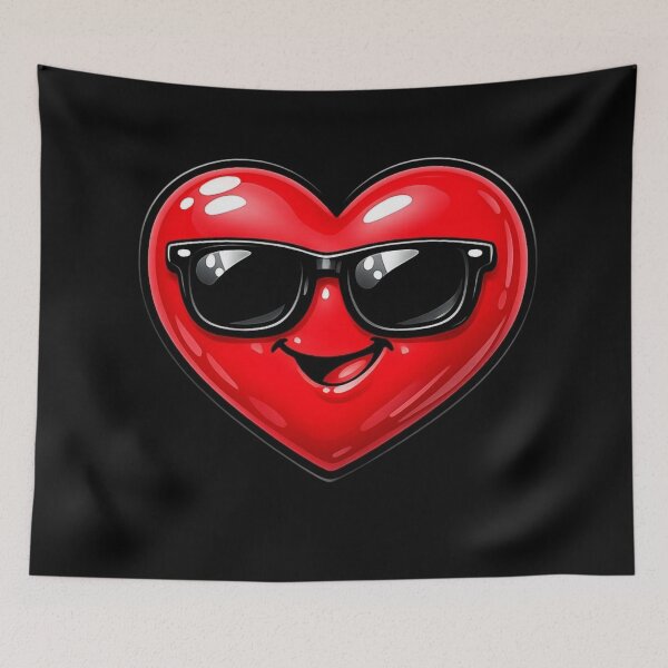 Item preview, Cool 3D Heart with Sunglasses – Funny Retro 90s Style Character designed and sold by Timeless Junction.