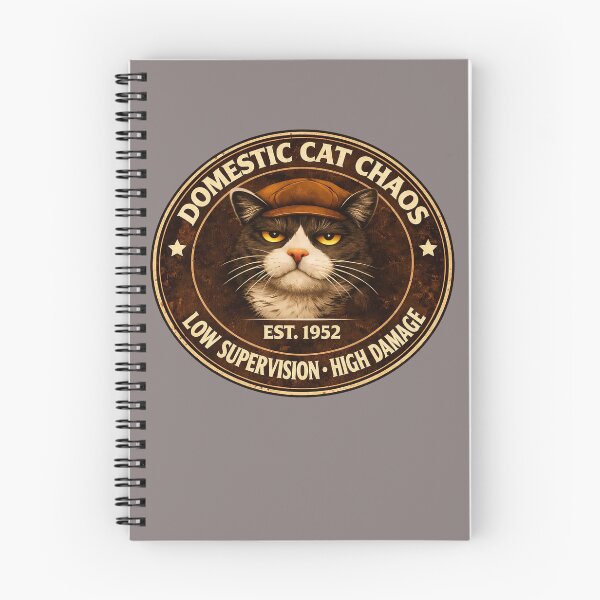 Item preview, Domestic Cat Chaos - Low Supervision...High Damage/Funny Cat Shirt/Vintage Cat Logo Design/Cat Lover Gift  designed and sold by Halejo68.