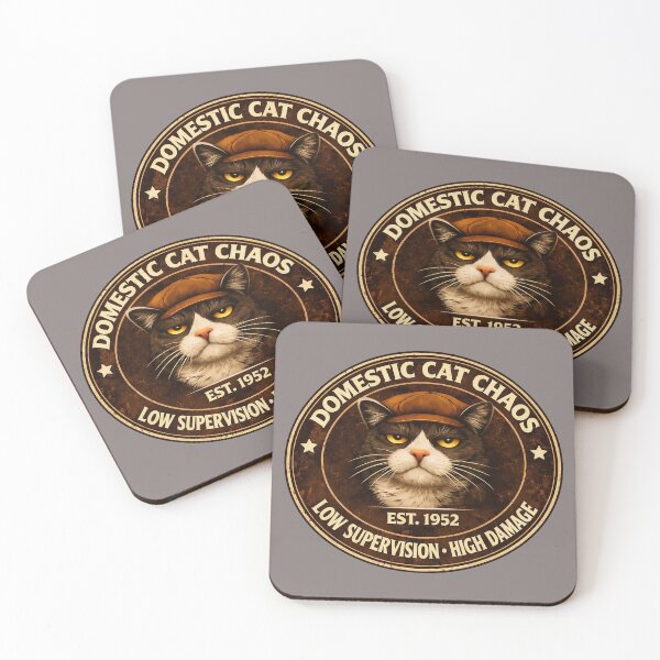 Item preview, Domestic Cat Chaos - Low Supervision...High Damage/Funny Cat Shirt/Vintage Cat Logo Design/Cat Lover Gift  designed and sold by Halejo68.