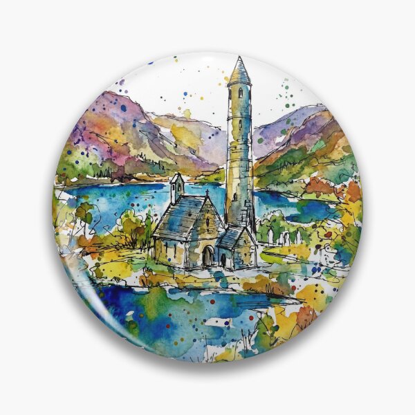 Item preview, Glendalough Ink & Watercolour Ireland Landscape Art designed and sold by Printpix.