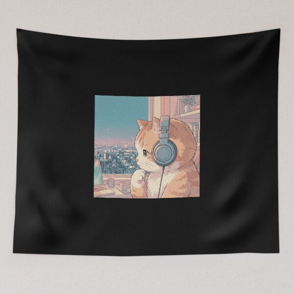 Item preview, Lo-Fi Cat - chill vibes designed and sold by MusicalmeStudio.