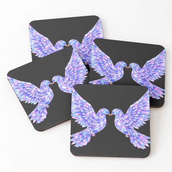Item preview, Neon Holographic Glass Art Dove designed and sold by Nika Art Studio.