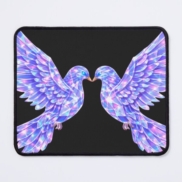 Item preview, Neon Holographic Glass Art Dove designed and sold by Nika Art Studio.
