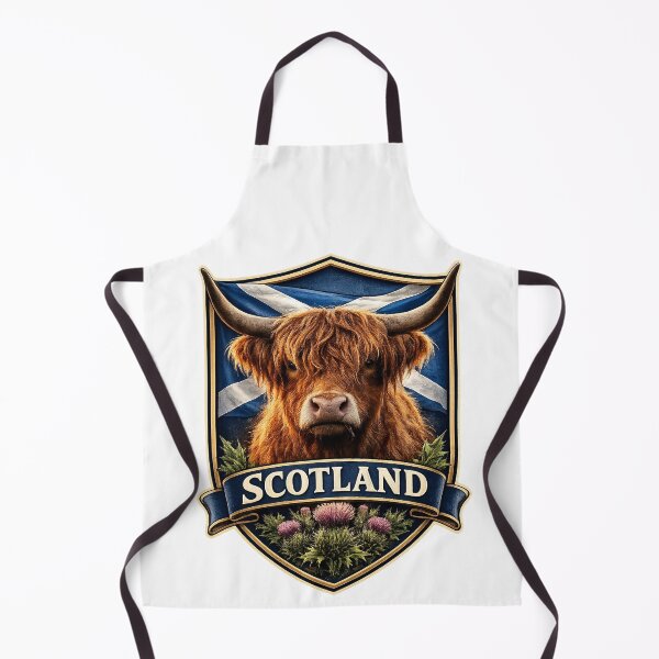 Item preview, Scotland Highland Cow Crest Emblem designed and sold by ThistleAndCoo.