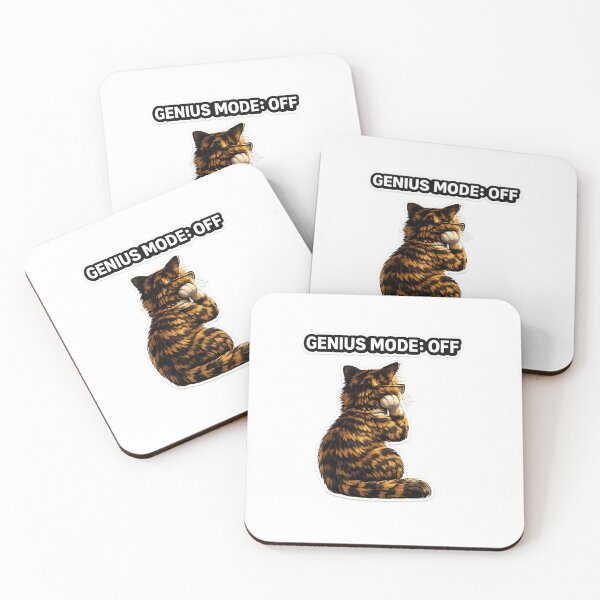 Item preview, Genius Mode Off Funny Cat Meme Design designed and sold by Serene Whiskers.
