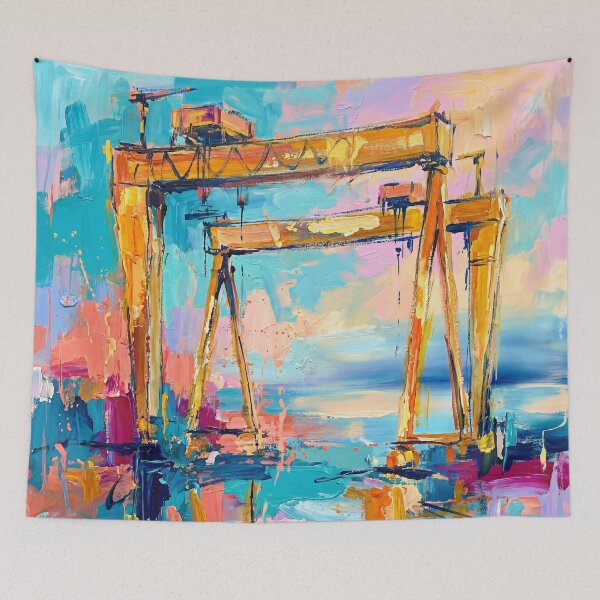 Item preview, Harland and Wolff Cranes Abstract Art Print designed and sold by Printpix.