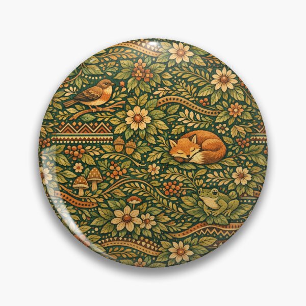 Item preview, Cosy Woodland - Vintage Forest Animals and Flowers Seamless Pattern designed and sold by myforestfog.
