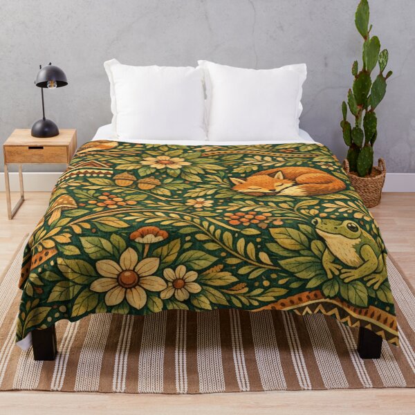 Item preview, Cosy Woodland - Vintage Forest Animals and Flowers Seamless Pattern designed and sold by myforestfog.