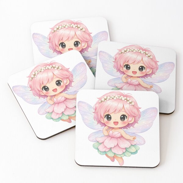 Item preview, Cute Pink Flower Fairy Chibi - Kawaii Pastel Pixie Sticker designed and sold by FatmaElhofy.