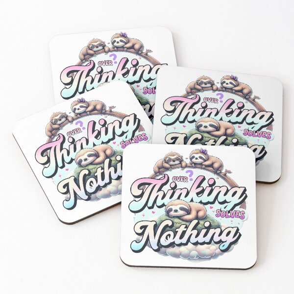 Item preview, Sleepy Sloth - Overthinking Solves Nothing Chill Design designed and sold by ArtisticDesignsbyLinda.