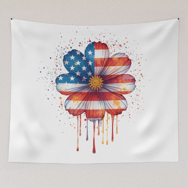 Artikelvorschau, Amerikanische Flagge, Kosmeeblume entworfen und verkauft von uunaa.