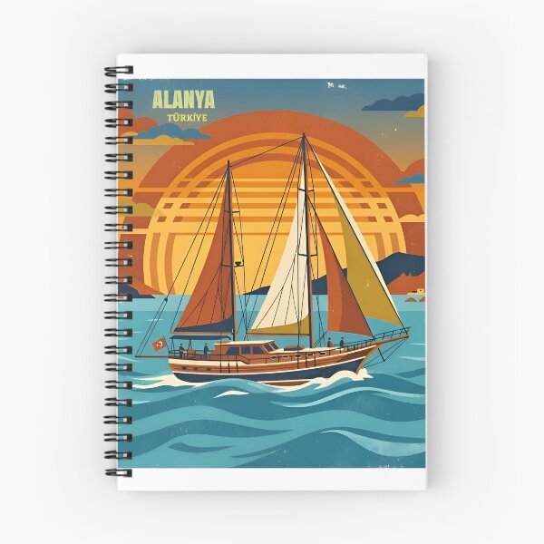 Item preview, Vintage Alanya Turkey: Nostalgic Wooden Boat Sailing Mediterranean Coast designed and sold by AlanyaArtX.