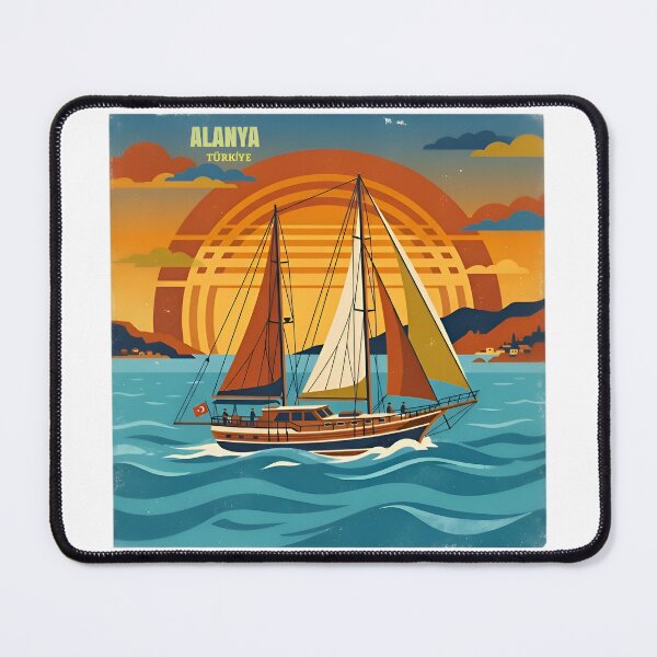 Item preview, Vintage Alanya Turkey: Nostalgic Wooden Boat Sailing Mediterranean Coast designed and sold by AlanyaArtX.