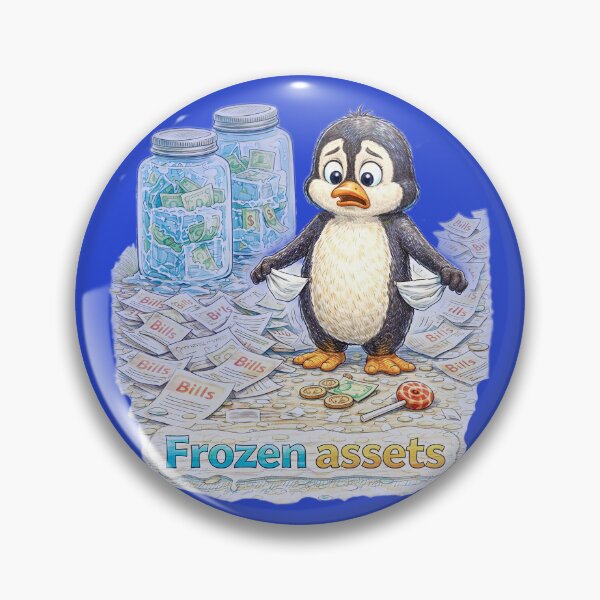 Item preview, Frozen Assets Penguin Sticker – Funny Money Bills Reality Art designed and sold by Felixuss.