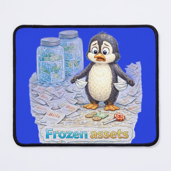 Item preview, Frozen Assets Penguin Sticker – Funny Money Bills Reality Art designed and sold by Felixuss.
