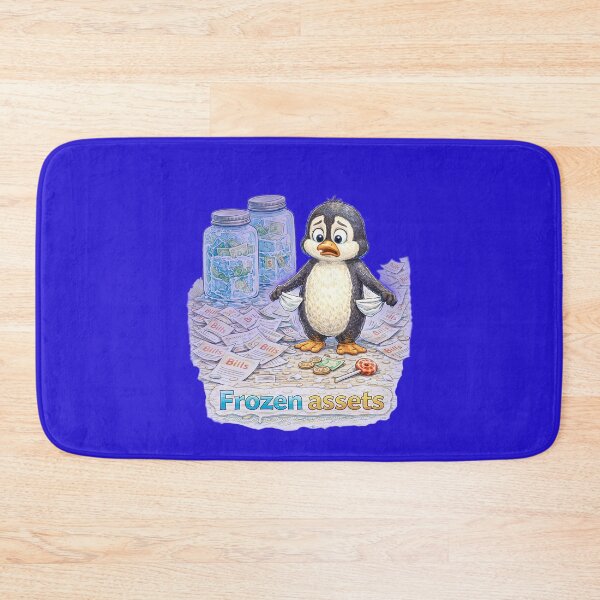 Item preview, Frozen Assets Penguin Sticker – Funny Money Bills Reality Art designed and sold by Felixuss.