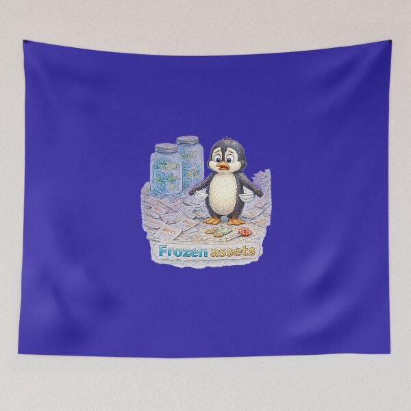 Item preview, Frozen Assets Penguin Sticker – Funny Money Bills Reality Art designed and sold by Felixuss.