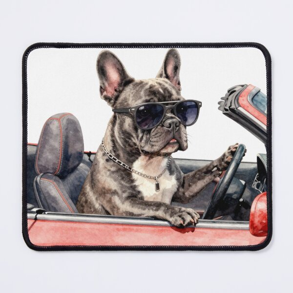 Item preview, French Bulldog in a red convertible designed and sold by SophiesDesign27.