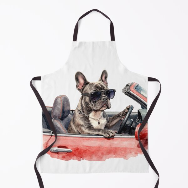 Item preview, French Bulldog in a red convertible designed and sold by SophiesDesign27.