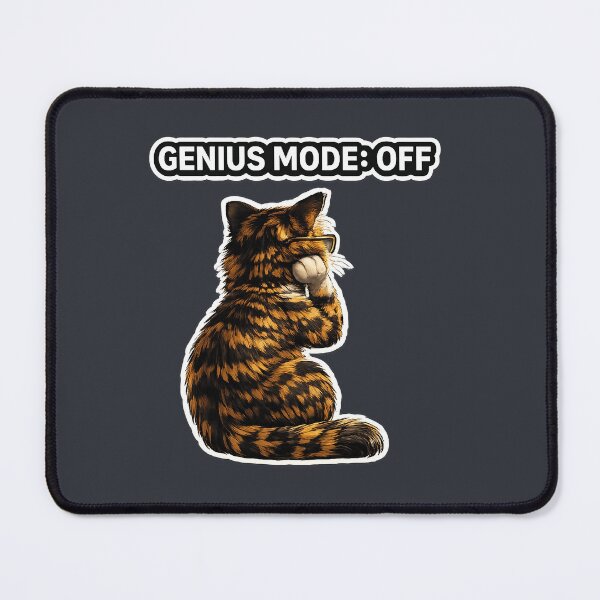 Item preview,  Genius Mode Off Funny Cat Meme Design designed and sold by Serene Whiskers.