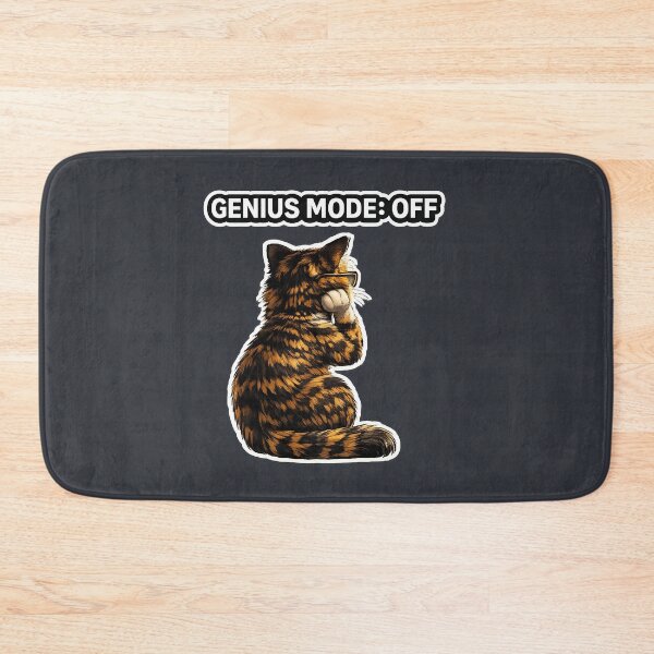 Item preview,  Genius Mode Off Funny Cat Meme Design designed and sold by Serene Whiskers.