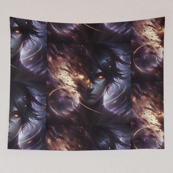 Item preview, Stardust Awakening: Dark Cosmic Anime Portrait of Celestial Disintegration designed and sold by MouradStudio.